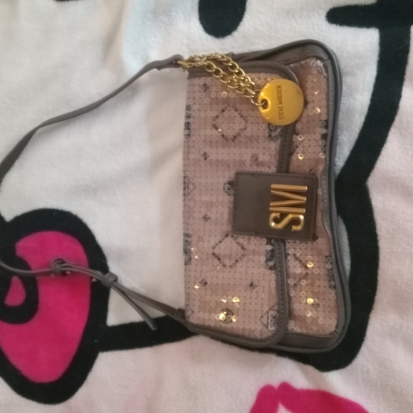 Steve Madden Gold and Brown Sequin Clutch - Picture 1 of 3
